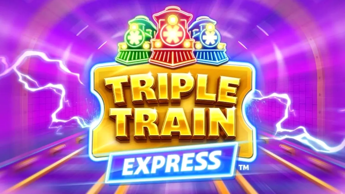Futuristic neon train theme on a mobile device screen